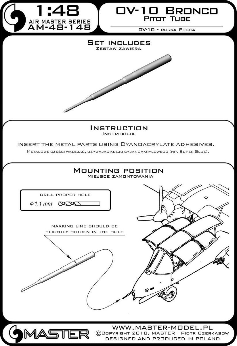 Master AM-48-148 OV-10 Bronco – Pitot Tube (1/48) – image 3
