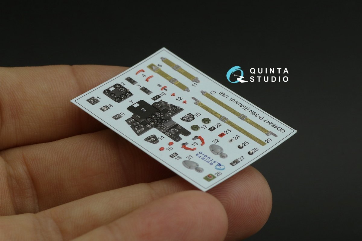 Quinta Studio QD48247 P-39 3D-Printed &amp;amp; coloured Interior on decal paper ( Eduard ) 1/48 – immagine 13
