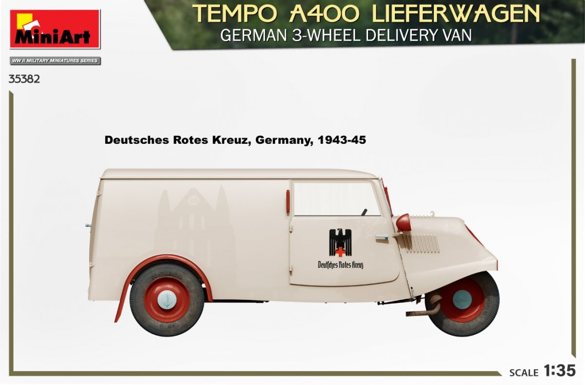 MiniArt 35382 TEMPO A400 LIEFERWAGEN. GERMAN 3-WHEEL DELIVERY VAN 1/35 – image 6