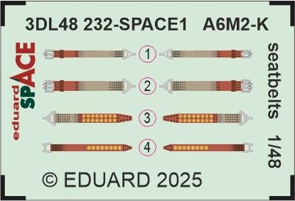Eduard 3DL48232 A6M2-K seatbelts SPACE EDUARD 1/48 – zdjęcie 3