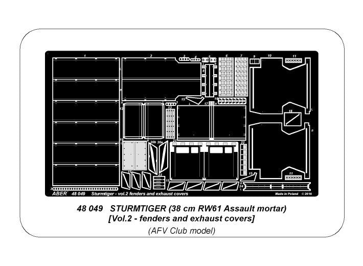 Aber 48049 STURMTIGER (38 cm RW61 Assault mortar) Vol.2 AFV 1/48 – immagine 10