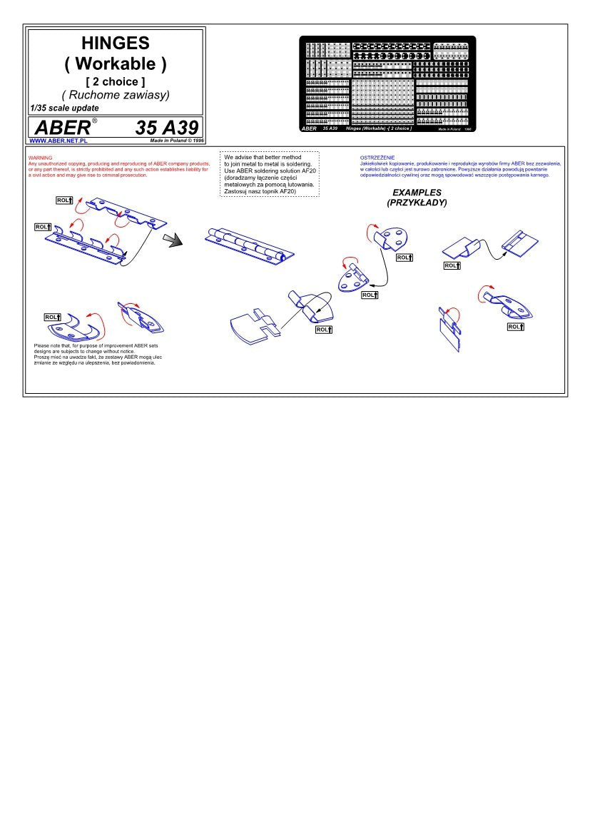 Aber 35A039 Zawiasy (wybór II) 1/35 – zdjęcie 4