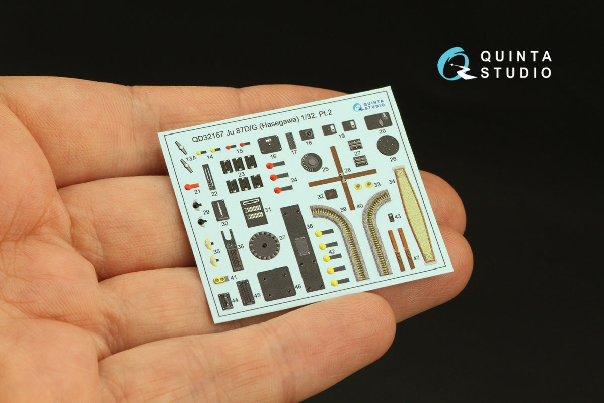 Quinta Studio QD32167 Ju 87D/G 3D-Printed &amp;amp; colored Interior on decal paper (Hasegawa) 1/32 – image 7
