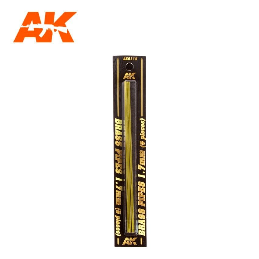 AK Interactive AK9116 BRASS PIPES 1.7MM Ø. 5 UNITS – zdjęcie 2