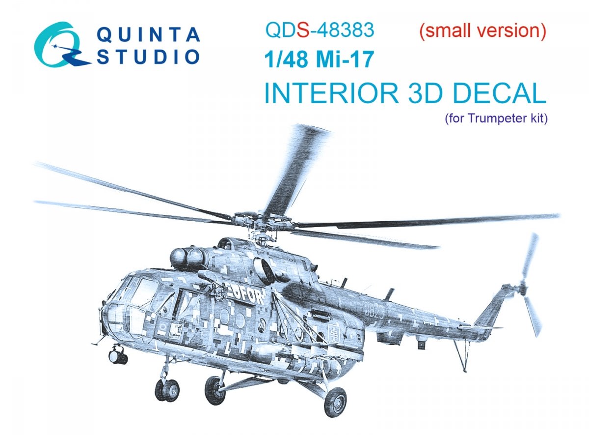 Quinta Studio QDS-48383 Mi-17 3D-Printed & coloured Interior on decal paper (Trumpeter) (Small version) 1/48