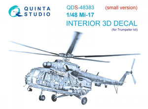 Quinta Studio QDS-48383 Mi-17 3D-Printed &amp;amp; coloured Interior on decal paper (Trumpeter) (Small version) 1/48