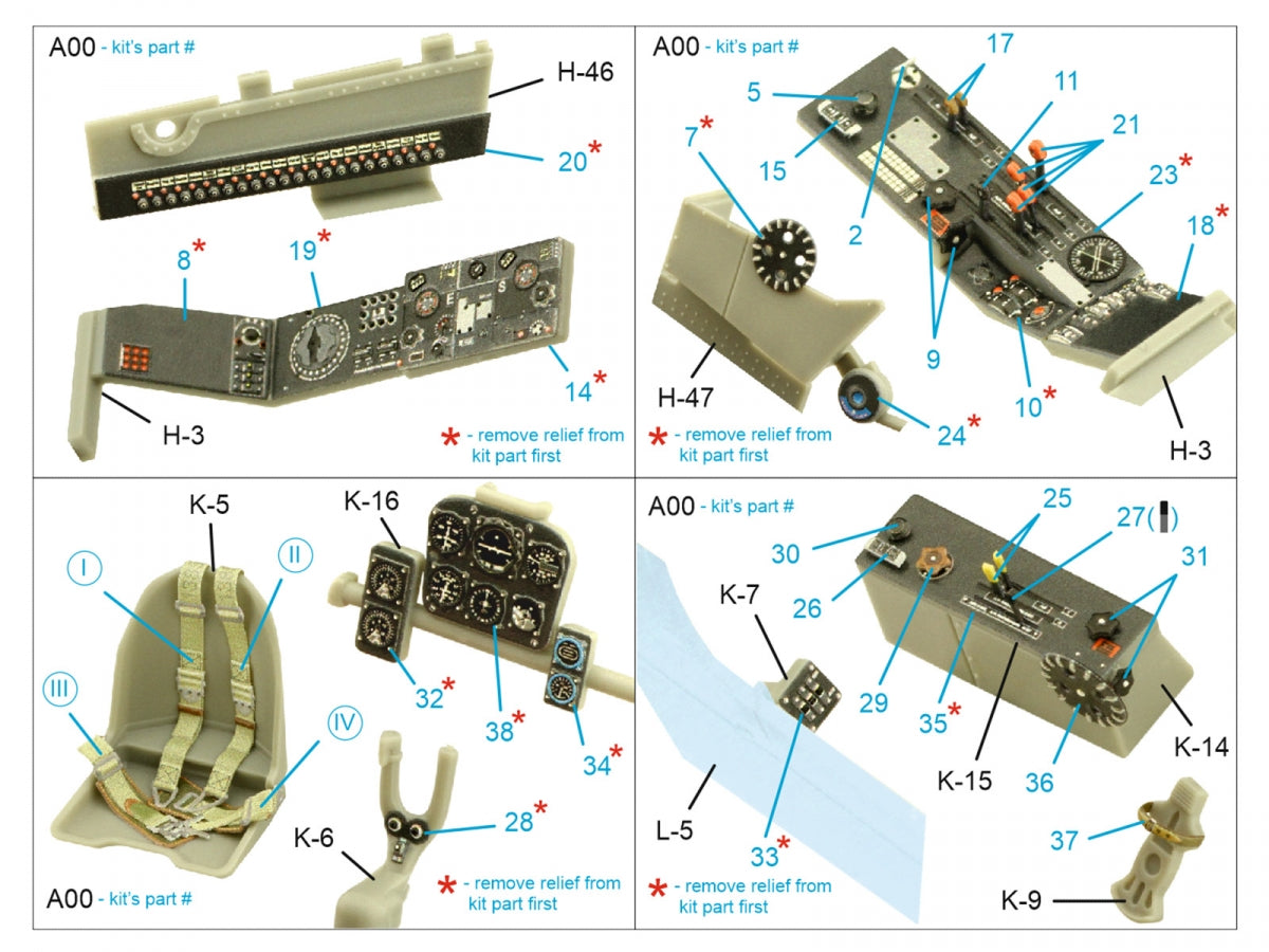 Quinta Studio QD32166 Do 335A-12 3D-Printed &amp;amp; coloured Interior on decal paper (Zoukei-Mura) 1/32 – zdjęcie 3