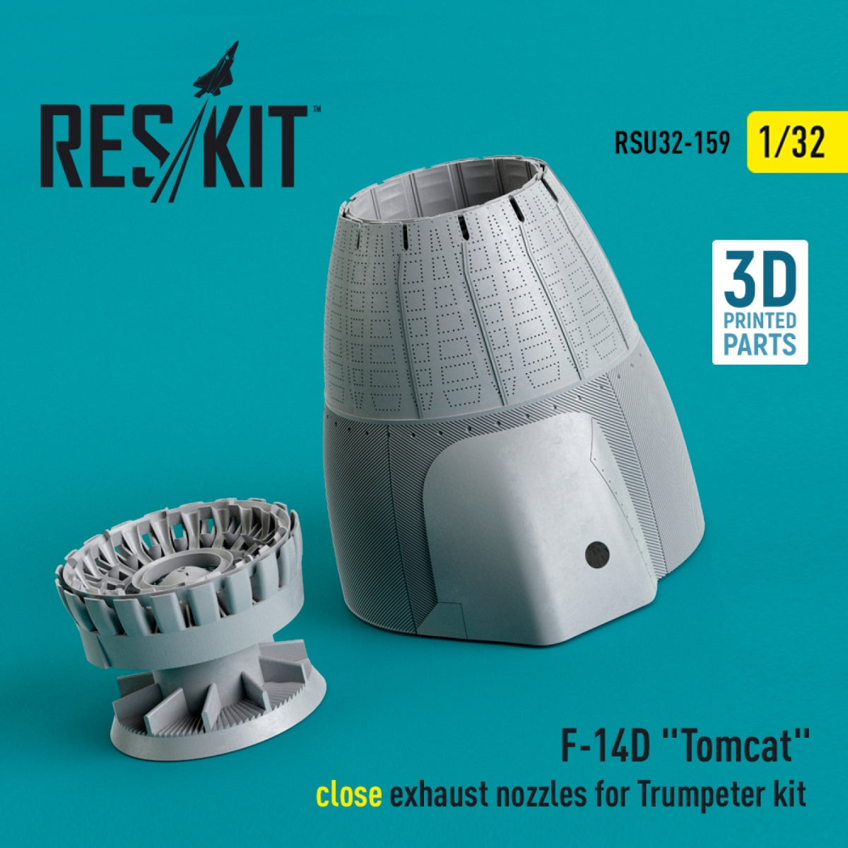 RESKIT RSU32-0159 F-14D Tomcat close exhaust nozzles for Trumpeter kit (3D Printed) 1/32 – image 2