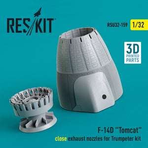 RESKIT RSU32-0159 F-14D Tomcat close exhaust nozzles for Trumpeter kit (3D Printed) 1/32 – image 2