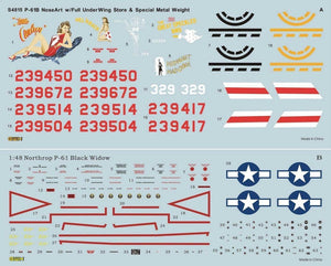 Great Wall Hobby S4815 P-61B Noseart &amp;amp; Weapons 1/48 – immagine 3