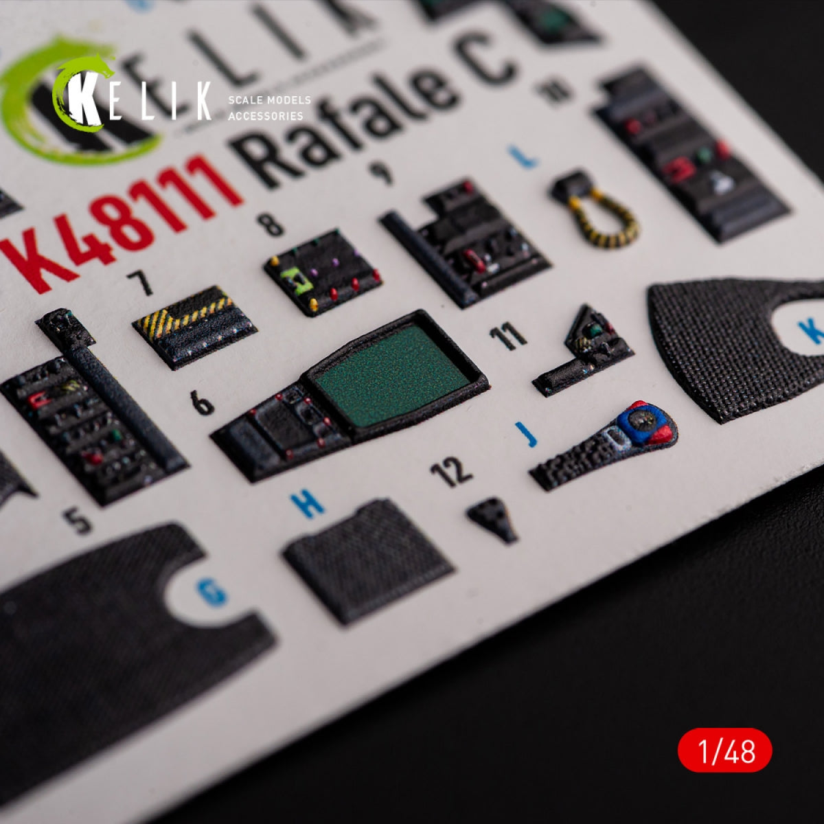 KELIK K48111 Rafale C - interior 3D decals for Academy/Revell kit 1/48 – zdjęcie 5