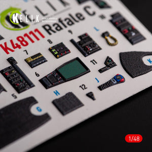 KELIK K48111 Rafale C - interior 3D decals for Academy/Revell kit 1/48 – zdjęcie 5