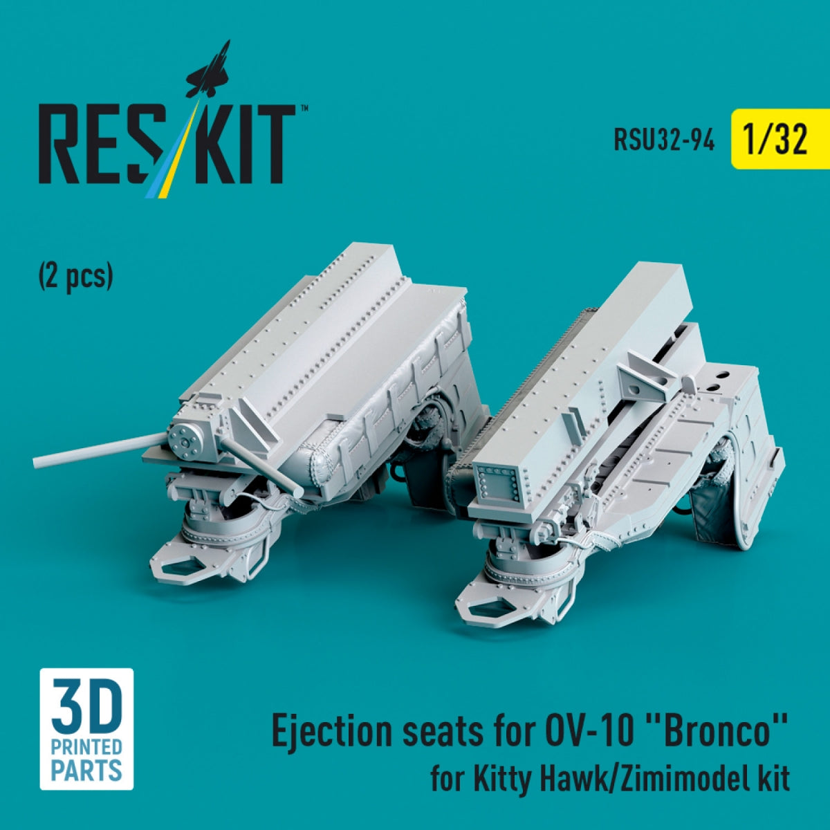 RESKIT RSU32-0094 Ejection seats for OV-10 &amp;quot;Bronco&amp;quot; (2 pcs) for Kitty Hawk/Zimimodel kit (3D Printed) 1/32 – image 3