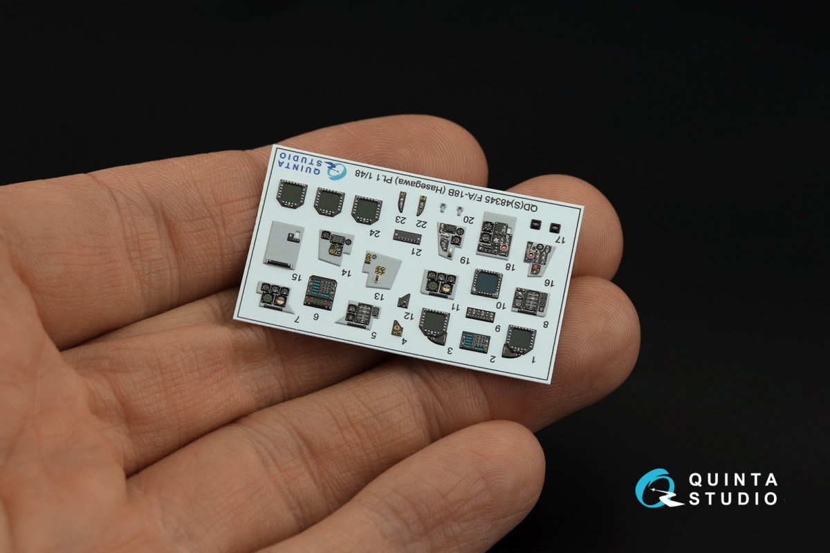 Quinta Studio QDS-48345 F/A-18B 3D-Printed &amp;amp; coloured Interior on decal paper (Hasegawa) (Small version) 1/48 – zdjęcie 5