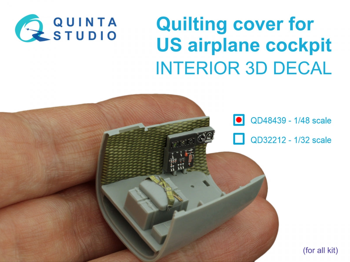 Quinta Studio QD48439 Quilting cover for US airplane cockpit. 3D-Printed coloured Interior on decal paper (All kits) 1/48 – zdjęcie 6