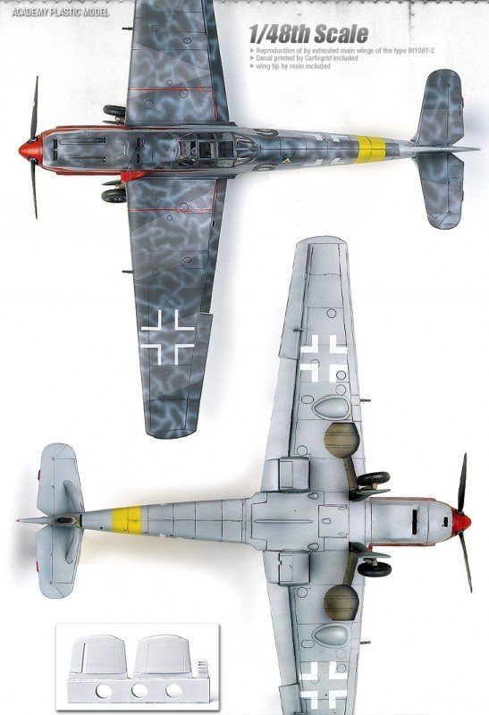 Academy 12225 MESSERSCHMITT Bf109T-2 1/48 – zdjęcie 4