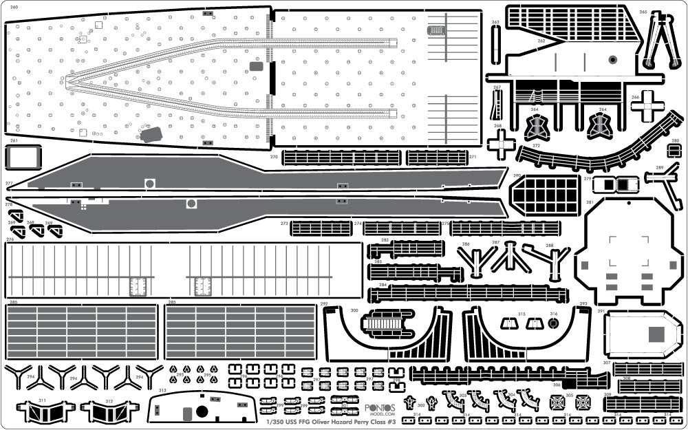 Pontos 37019F1 USS FFG Oliver Hazard Perry Class Long Hull Detail Up Set ADVANCED 1/350 – zdjęcie 10