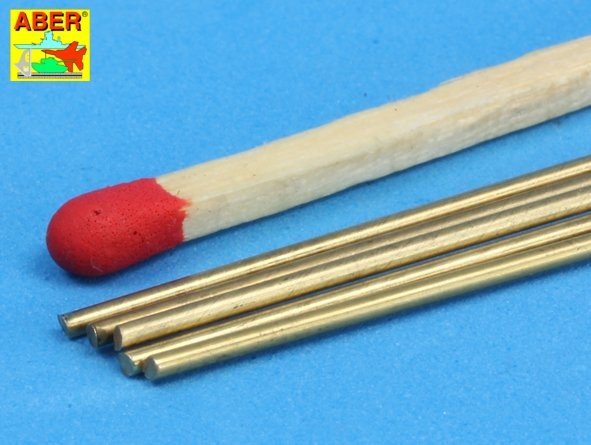 Aber BR10 Brass round rods Ø 1.0mm length 245mm x 5 pcs. – image 3