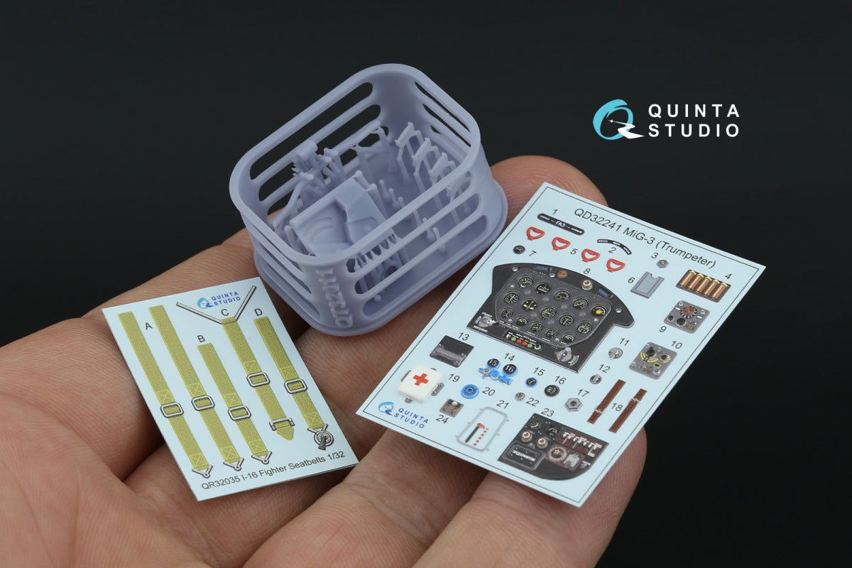 Quinta Studio QD+32241 MiG-3 3D-Printed &amp;amp; coloured Interior on decal paper (Trumpeter) (with 3D-printed resin parts) 1/32 – zdjęcie 2