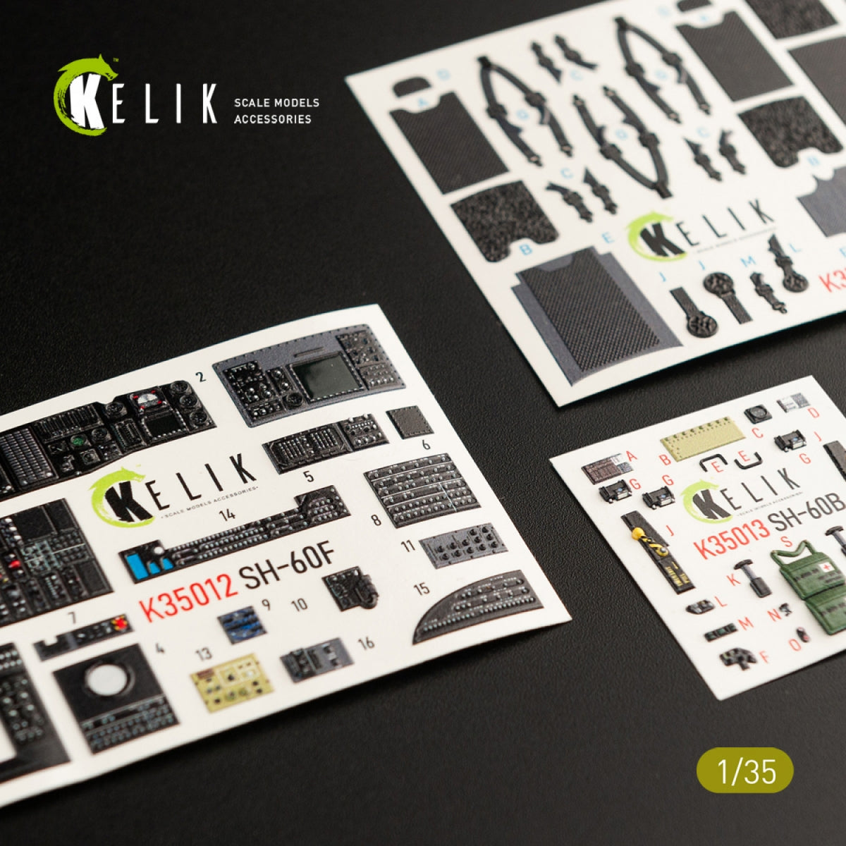 KELIK K35012 SH-60F OCEAN HAWK INTERIOR 3D DECALS FOR KITTY HAWK KIT 1/35 – zdjęcie 3