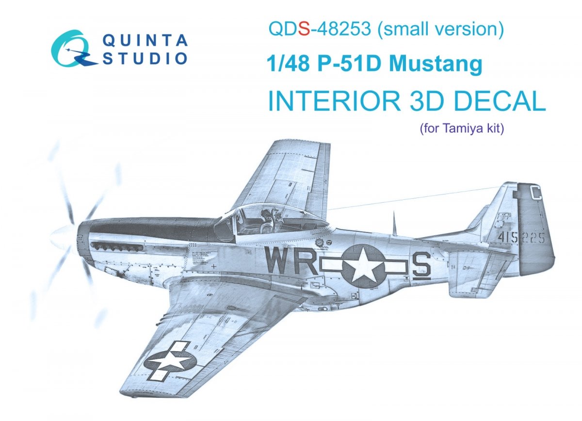 Quinta Studio QDS-48253 P-51D 3D-Printed & coloured Interior on decal paper ( Tamiya ) (small version) 1/48