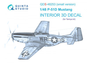 Quinta Studio QDS-48253 P-51D 3D-Printed &amp;amp; colored Interior on decal paper (Tamiya) (small version) 1/48