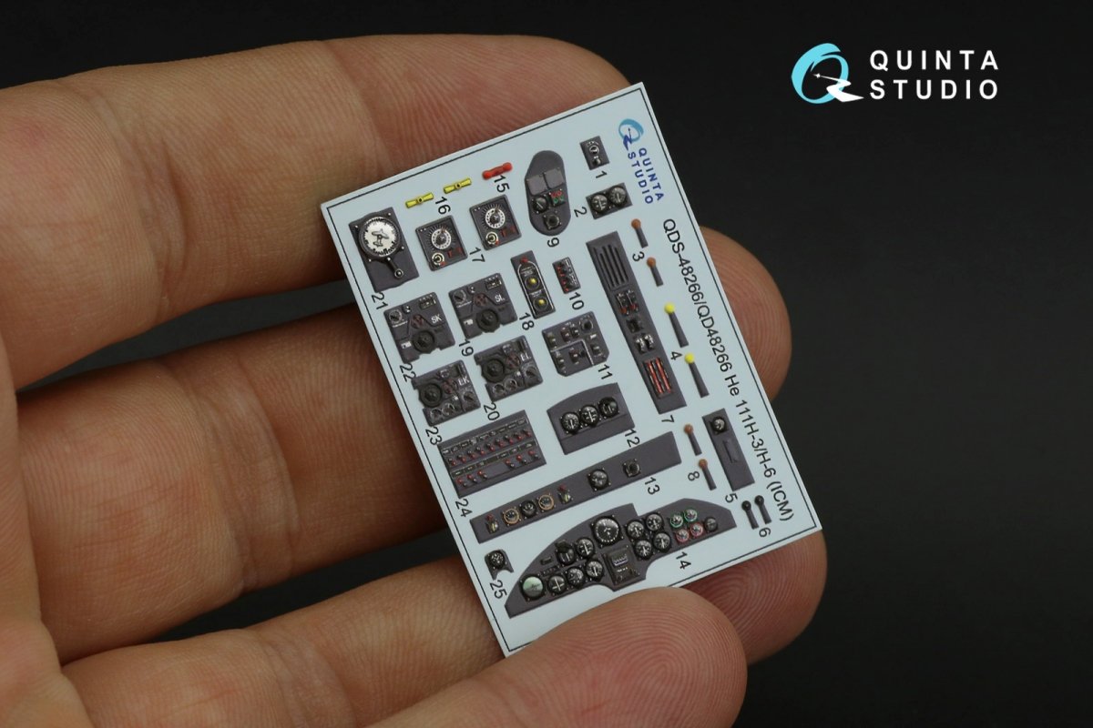 Quinta Studio QD48266 He 111H-3/H-6 3D-Printed &amp;amp; coloured Interior on decal paper ( ICM ) 1/48 – zdjęcie 10