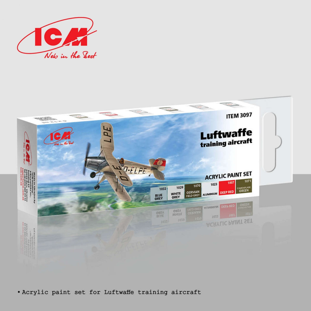 ICM 3097 Acrylic paint set for Luftwaffe training aircraft 12ml x 6