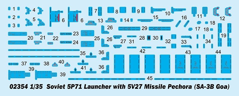 Trumpeter 02354 Soviet 5P71 Launcher with 5V27 Missile Pechora (SA-3B Goa) 1/35 – zdjęcie 5