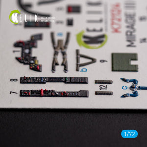 KELIK K72124 MIRAGE III CJ - interior 3D decals for SpecialHobby kit 1/72 – zdjęcie 3