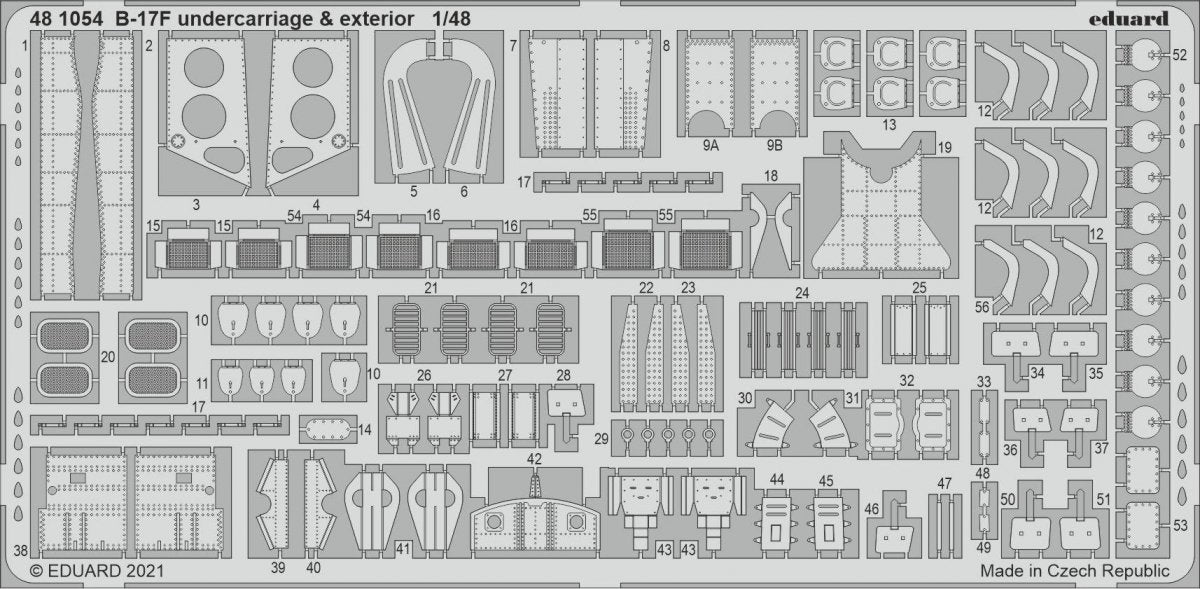 Eduard 481054 B-17F undercarriage &amp;amp; exterior HKM 1/48