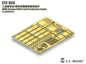 E.T. Model E72-024 WWII German TIGER I Early Production Fenders For DRAGON Kit 1/72 – zdjęcie 2