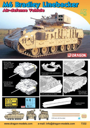 Dragon 7332 M6 Bradley Linebacker Air-Defense Vehicle (1/72) – image 10