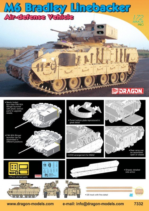 Dragon 7332 M6 Bradley Linebacker Air-Defense Vehicle (1/72) – image 10