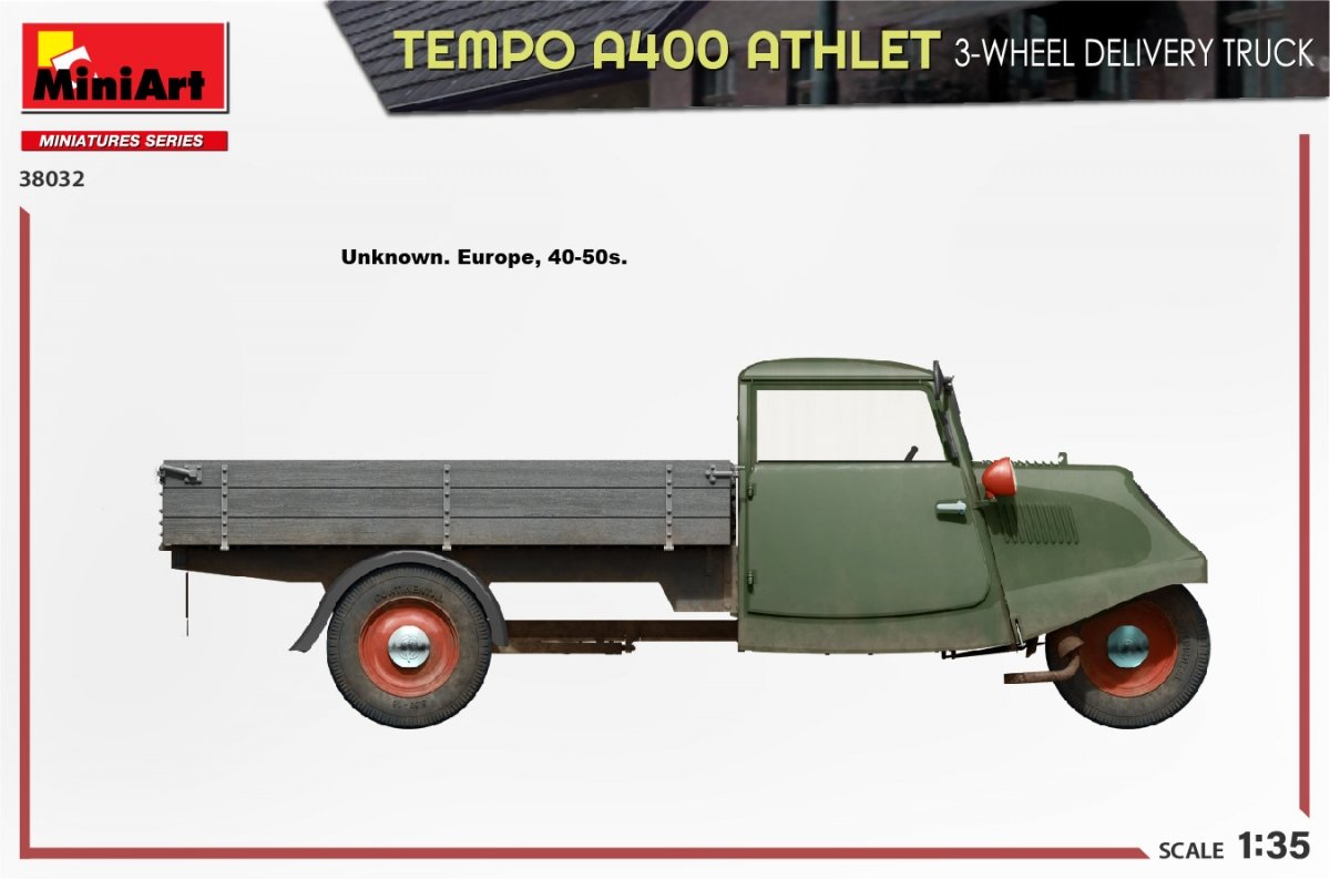 MiniArt 38032 TEMPO A400 ATHLET CAMION DE LIVRAISON À 3 ROUES 1/35 – image 5