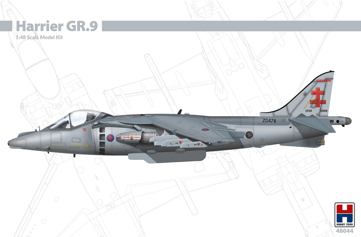 Hobby 2000 48044 Harrier GR.9 ( Hasegawa + CARTOGRAF + MASKS ) 1/48