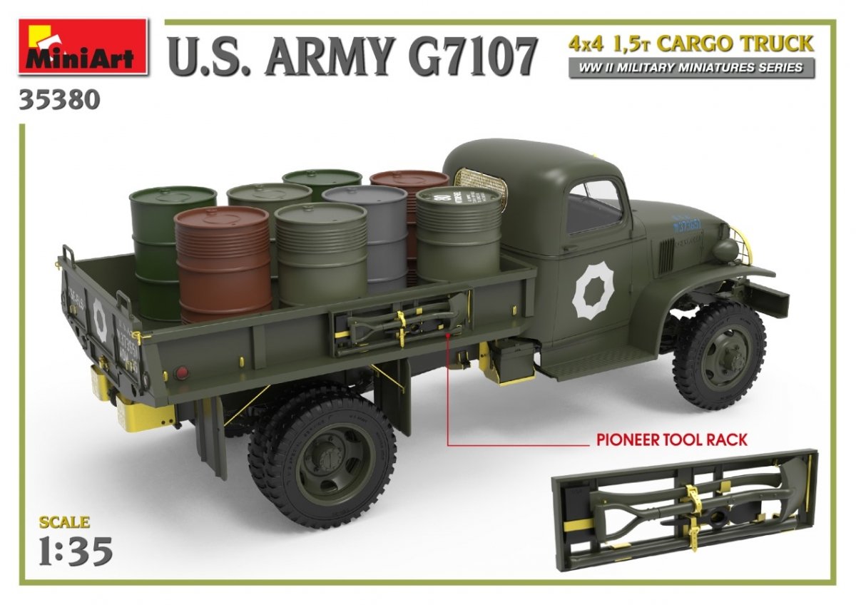 MiniArt 35380 U.S. ARMY G7107 4X4 1,5t CARGO TRUCK 1/35 – zdjęcie 8