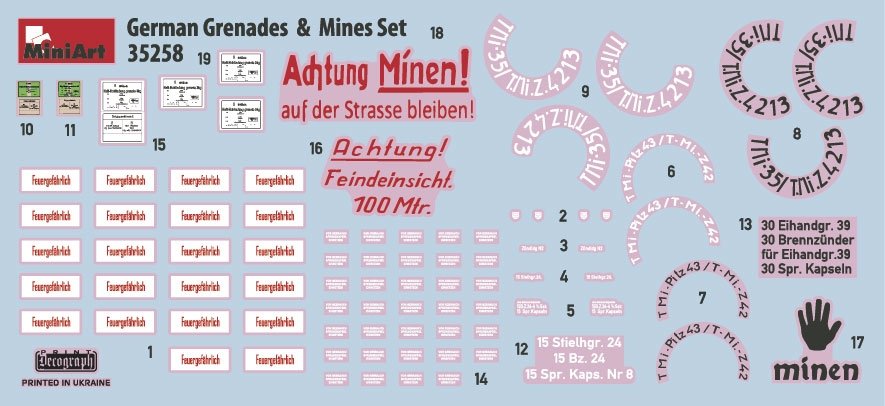 MiniArt 35258 GERMAN GRENADES &amp;amp; MINES SET 1/35 – zdjęcie 4