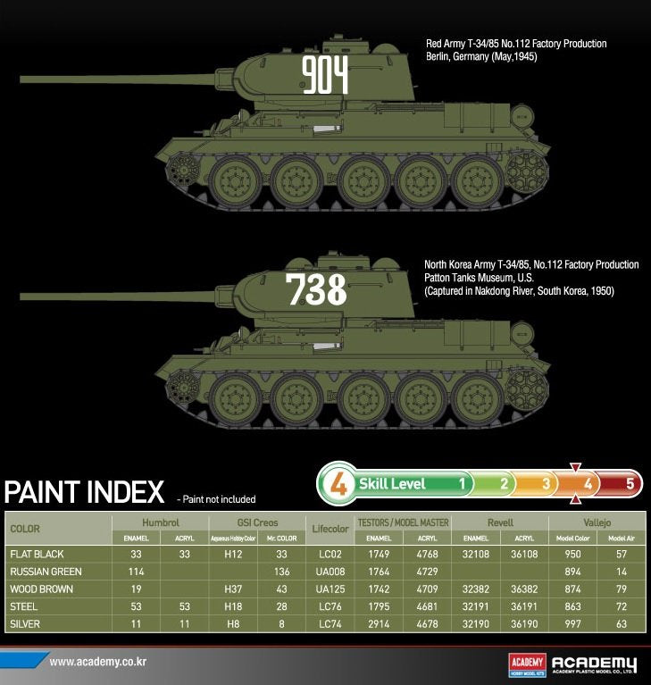 Academy 13290 T-34/85 No.112 Factory Production 1/35 – zdjęcie 6