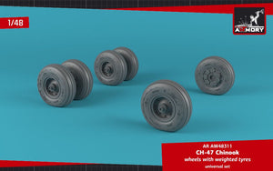 Armory Models AW48311 CH-47 Chinook wheels w/ weighted tires 1/48 – image 4