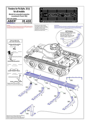 Aber 35A055 Błotniki do czołgów typu Panzer 38 (Praga) 1/35 – zdjęcie 4
