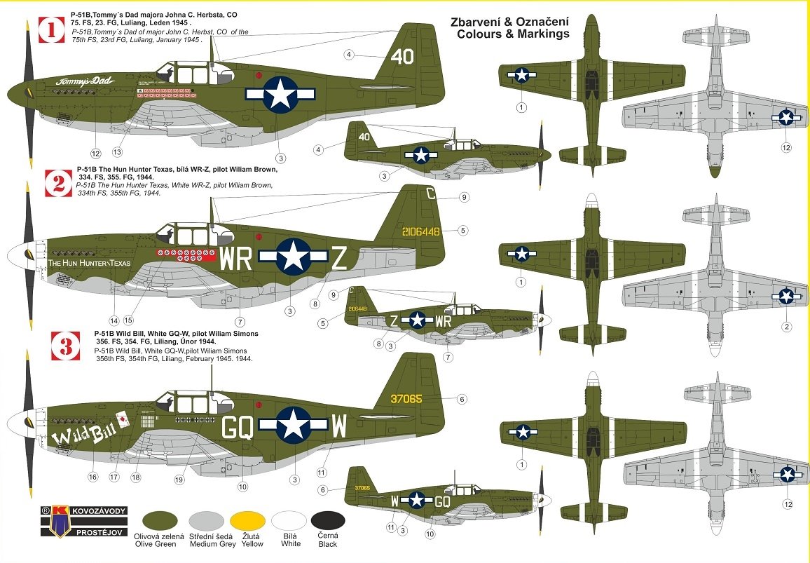 Kovozavody Prostejov KPM0245 P-51B „Mustang Aces“ 1/72 – zdjęcie 2
