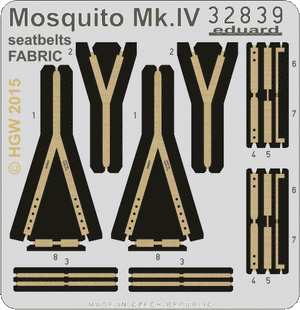 Eduard 32839 Mosquito Mk. IV seatbelts FABRIC 1/32 HK Models