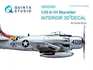 Quinta Studio QD32065 A-1H Skyraider 3D-Printed &amp;amp; coloured Interior on decal paper (for ZM SWS kit) 1/32