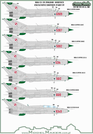 ModelMaker Decals D48153 MiG-21 in Polish service exclusive edition part IV 1/48 – zdjęcie 2