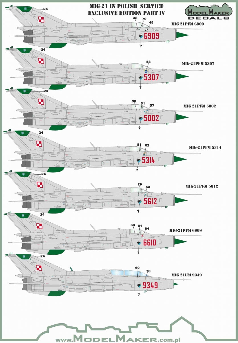 ModelMaker Decals D48153 MiG-21 in Polish service exclusive edition part IV 1/48 – zdjęcie 2