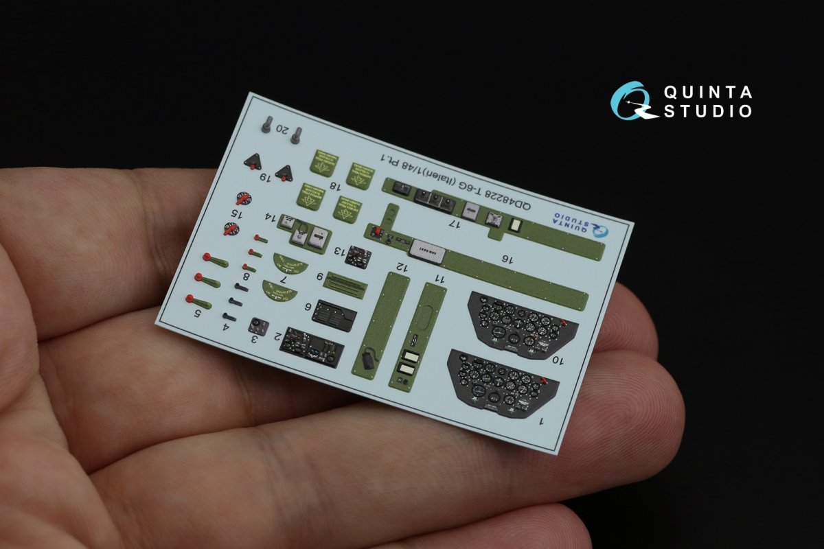 Quinta Studio QD48228 T-6G 3D-Printed &amp;amp; colored Interior on decal paper (Italeri) 1/48 – image 4