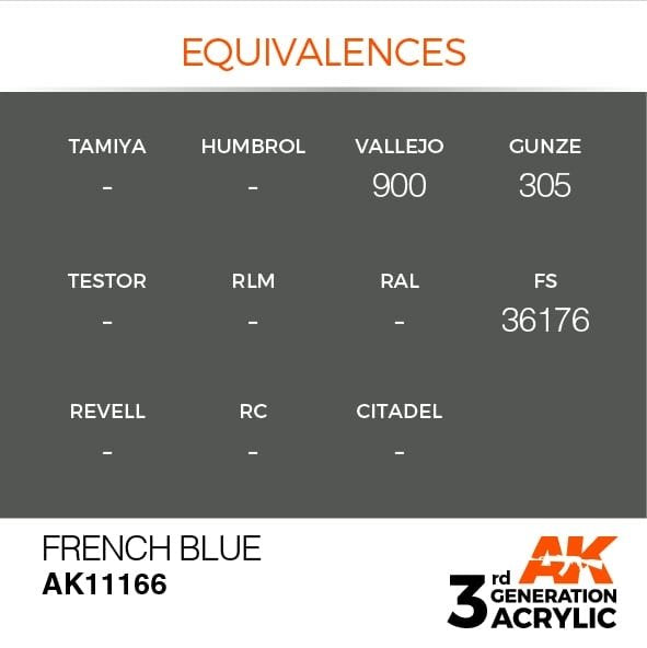 AK Interactive AK11166 FRENCH BLUE – STANDARD 17ml – zdjęcie 3