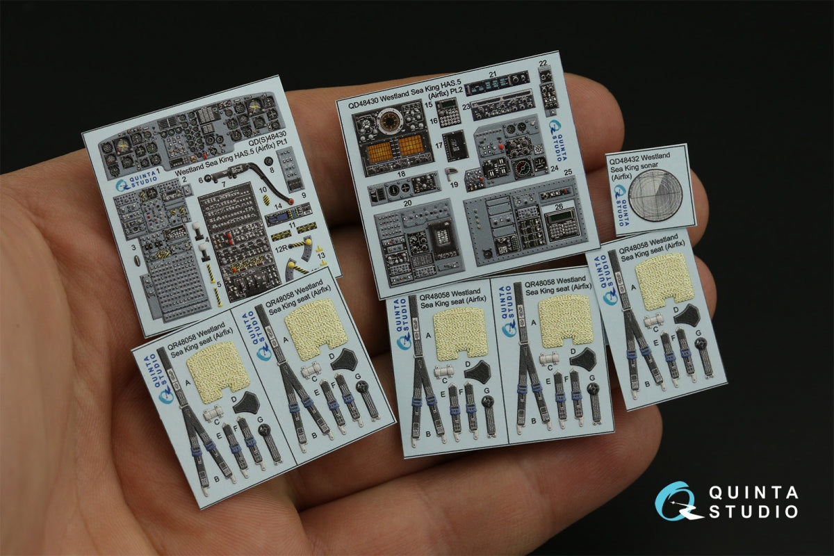 Quinta Studio QD48430 Westland Sea King HAS.5 3D-Printed &amp;amp; coloured Interior on decal paper (Airfix) 1/48 – zdjęcie 4
