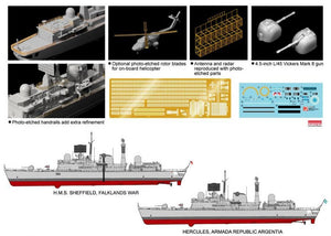 Dragon 7133 H.M.S. Sheffield Type 42 Destroyer Batch 1 (Falklands War 30th Anniversary) 1/700 – zdjęcie 2